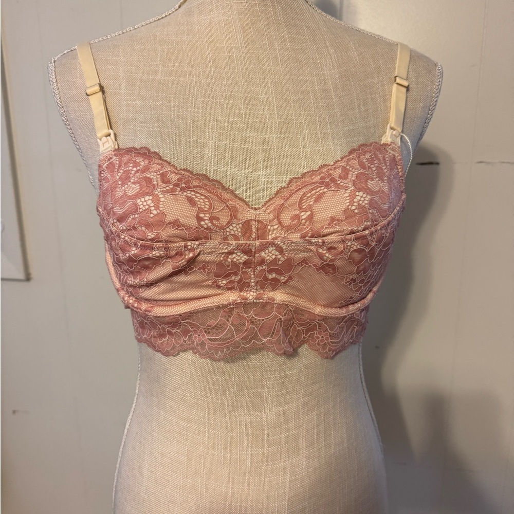 The Diary Fairy Blush Lace Nursing Bralette